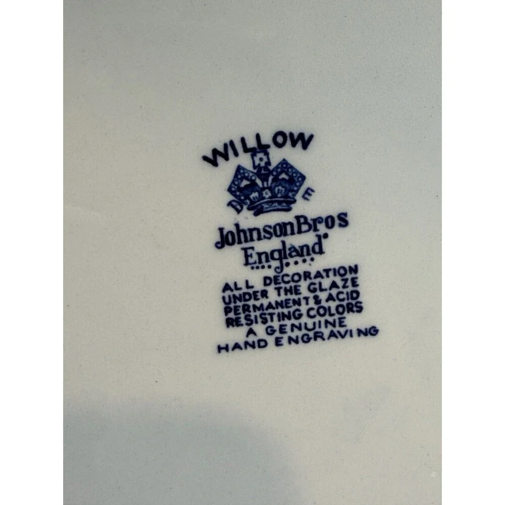 Johnson Bros England Porcelain Blue Willow 10